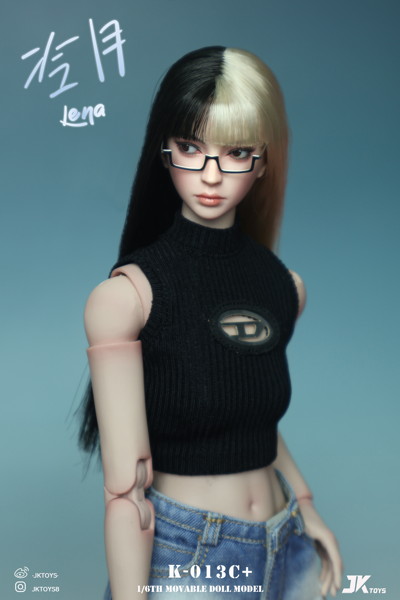 JKトイズ 1/6 アジア女性 ヘッドスカルプト レナ （可動式眼球/メガネ付） C＋