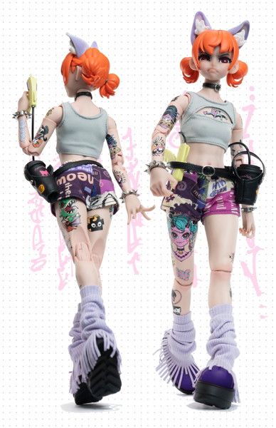 SONDOR GOOD MORNING FRIENDシリーズ ニャータトゥー 1/6スケール可動フィギュア（オレンジ）