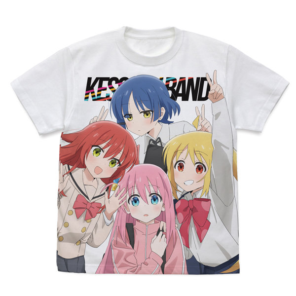 ぼっち・ざ・ろっく！ 結束バンド フルグラフィックTシャツ ホワイト L