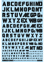 1/100 GM フォントデカール No.1「ミリタリーステンシル・アルファベット」ブラック