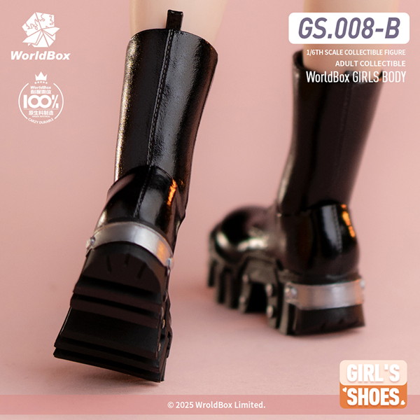 ワールドボックス 1/6 女性用アウトフィット ツーウェイ ブルドーザーブーツ ブラック