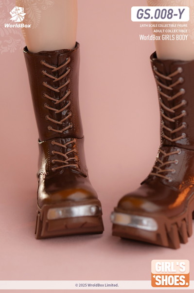 ワールドボックス 1/6 女性用アウトフィット ツーウェイ ブルドーザーブーツ タン