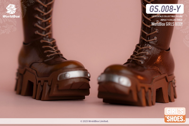 ワールドボックス 1/6 女性用アウトフィット ツーウェイ ブルドーザーブーツ タン