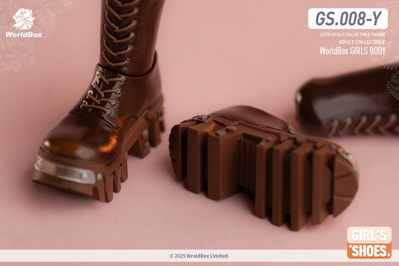 ワールドボックス 1/6 女性用アウトフィット ツーウェイ ブルドーザーブーツ タン