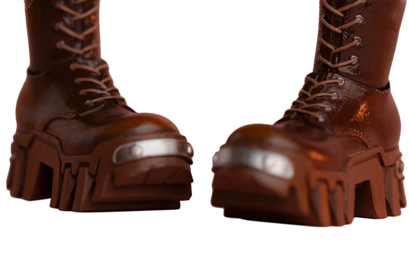 ワールドボックス 1/6 女性用アウトフィット ツーウェイ ブルドーザーブーツ タン