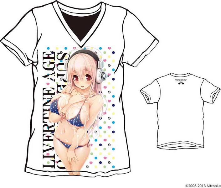 すーぱーそに子 VネックTシャツ type:OIL（ホワイト） M