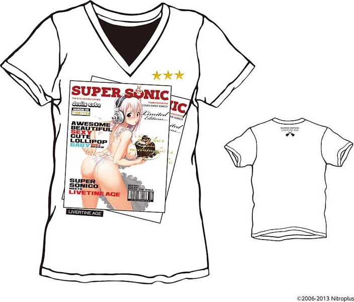 すーぱーそに子 VネックTシャツ type:MAGAZINE（ホワイト） M