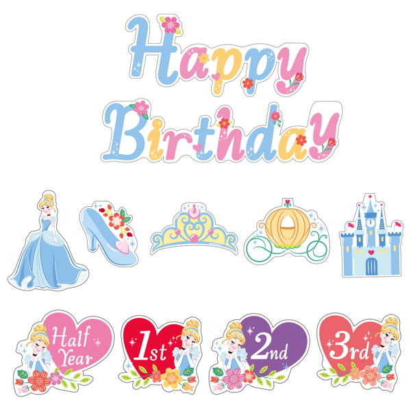 【4個セット】Disneyメモリコペーパーフラッグセット シンデレ DIT-17-01