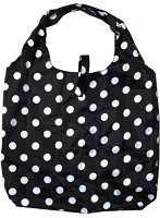 【クリックでお店のこの商品のページへ】ECZ-4-09 レディースショッピングバッグ ドットBKxWH