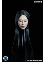 1/6フィギュア用ヘッド/ アジアン フィメール ブラック ロングストレート ヘア 1/6 ヘッド