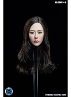 1/6フィギュア用ヘッド/ アジアン フィメール ブラック ロングカールヘア 1/6 ヘッド
