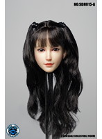 1/6フィギュア用ヘッド/ アニメーションアレンジ フィメール ブラック ロングカールヘア 1/6ヘッド