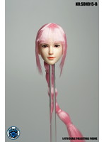 1/6フィギュア用ヘッド/ アニメーションアレンジ フフィメール ピンク ロングストレートヘア 1/6 ヘッド