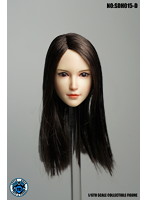 1/6フィギュア用ヘッド/ アニメーションアレンジ フフィメール ブラック ロングストレートヘアヘッド 1/6 ヘッド