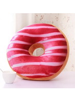 【クリックでお店のこの商品のページへ】おもしろクッション ドーナツ ラズベリー