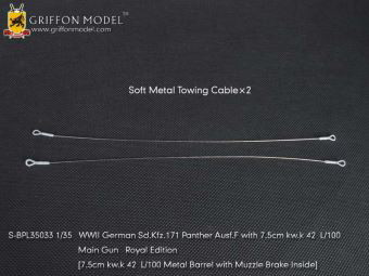 1/35 WW.II ドイツ軍 パンターF型 7.5cm KwK.42 L/100搭載型用 エッチングパーツ＆メタル砲身 ’ロイヤルエディション’