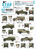 1/35 WWII 米 英連邦 連合軍 M3A1ホワイトスカウトカー1943〜45年のイタリア戦線で連合軍に就役したM3A1 自由ポーランド軍、ニュージーランド軍、南アフリカ軍、イギリス陸軍