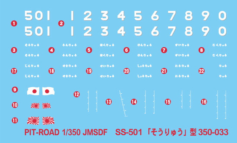 1/350 海上自衛隊 潜水艦 SS-501 そうりゅう 塗装済み半完成品
