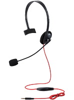 ゲーム向け/4極/片耳オーバーヘット/1.0m/1.5m延長ケーブル付/PS4/Switch対応/ブラック