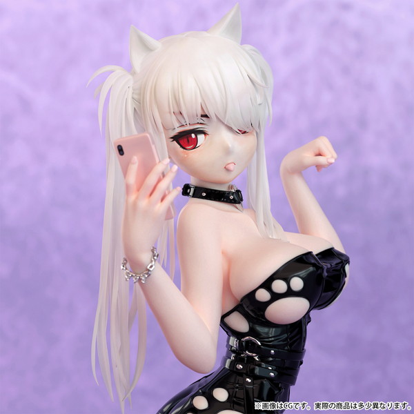 限定500個 Bfullオリジナル「自撮り猫耳少女」フットレスver. 1/4スケールフィギュア 塗装済み完成品