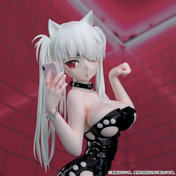 限定500個 Bfullオリジナル「自撮り猫耳少女」フットレスver. 1/4スケールフィギュア 塗装済み完成品