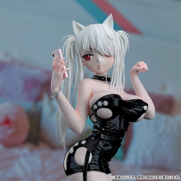 限定500個 Bfullオリジナル「自撮り猫耳少女」フットレスver. 1/4スケールフィギュア 塗装済み完成品