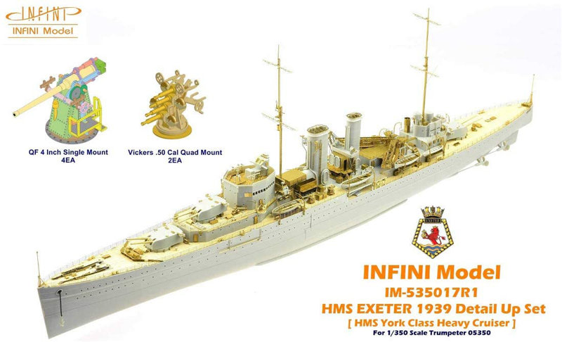 1/350 IM53517 イギリス海軍 重巡 HMS エクセター1939 （TR社）用ディテールアップパーツセット