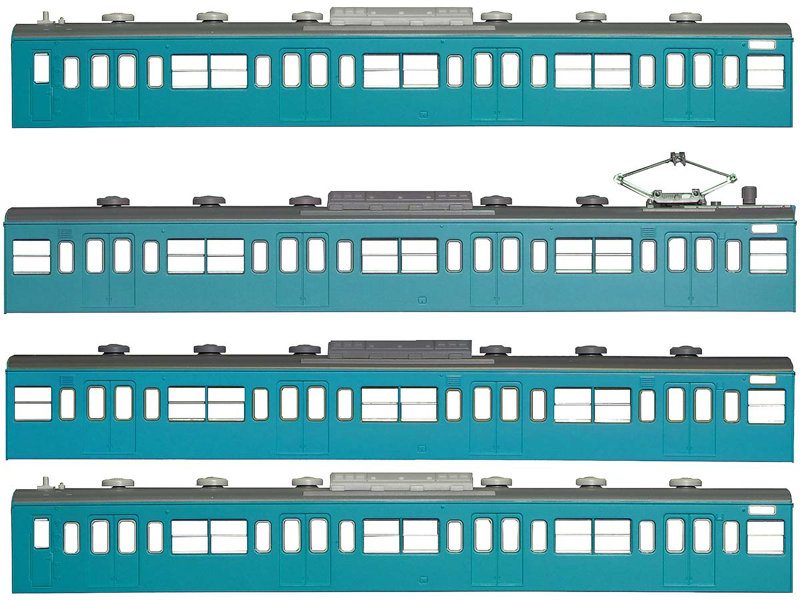 18009 国鉄（JR）103系＜低運・非ユニット窓・冷改車・スカイブルー＞ 基本4両編成ボディキットA