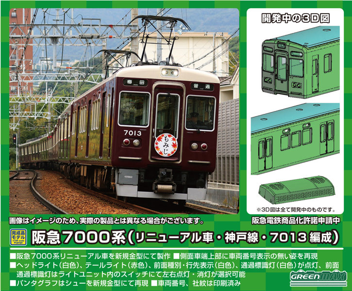 31649 阪急7000系（リニューアル車・神戸線・7013編成）8両編成セット（動力付き）