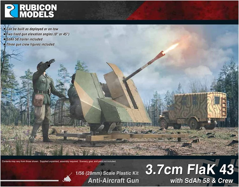 1/56 ドイツ軍 3.7cm FlaK 43 w/Sd.Ah 58 トレーラー＆クルー