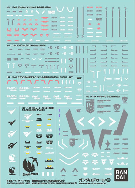 ガンダムデカールNo.133 機動戦士ガンダム 水星の魔女汎用1