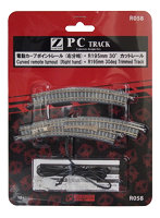PCトラック 電動カーブポイントレール R195/220 右分岐 R195-30°カットレール1本付