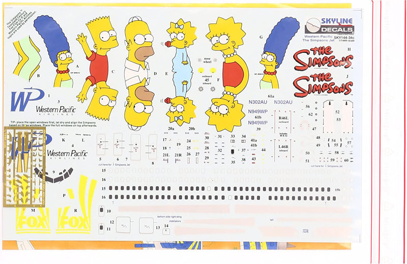 DAKOデカール ウエスタンパシフィック航空 SIMPSON