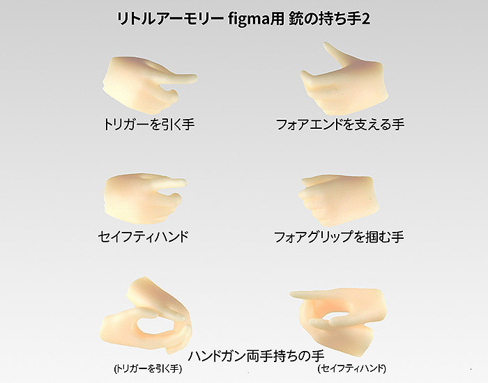 リトルアーモリー ［LAOP12］figma用 銃の持ち手2 ハンドガンセット