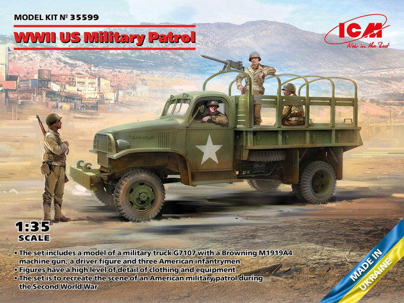 ICM 1/35 WWII G7107 米軍パトロール軍用車 w/MG M1919A4