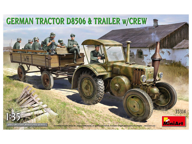 ミニアート MA35314 1/35 ドイツトラクター D8506 トレーラークルー付き