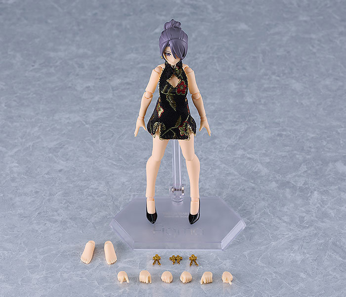 figma figma Styles 女性body（ミカ） with ミニスカート チャイナワンピコーデ（ブラック）