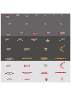 ロボデカール 注意書きマーク02 グレー/レッド