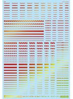 FREE GM ラインデカール No.7「ストレート・ライン ＃1 」プリズムレッド＆ネオンレッド