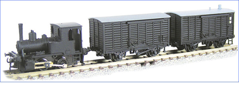 91012 限定 コッペル Bタンク（車体色:黒/動力付）・木造有蓋車ワ10343形・木造緩急車ワブ 各1両セット