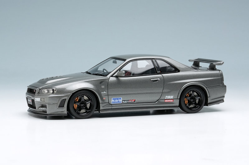 日産 スカイライン GT-R NISMO BNR34 CRS Version ダークメタルグレー ロゴステッカー付 2011