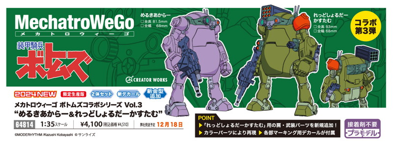 64814 1/35 メカトロウィーゴ ボトムズコラボシリーズ Vol.3 ‘めるきあからー＆れっどしょるだーかすたむ’