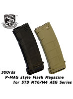 S＆T M4/M16用 PMAG型 300連 フラッシュマガジン5本セット Black