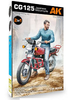 AK35027 AKインタラクティブ 1/35 125cc スポーツバイク ライダーフィギュア付属 プラモデル