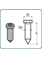 埋め込みピン 穴付き 0.75mm 黒