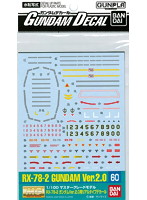 ガンダムデカール＜60＞ MG ガンダム2.0用 リアルタイプカラー