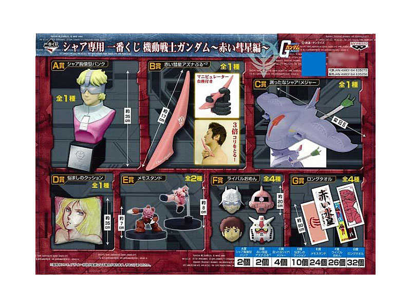 シャア専用 一番くじ 機動戦士ガンダム 赤い彗星編