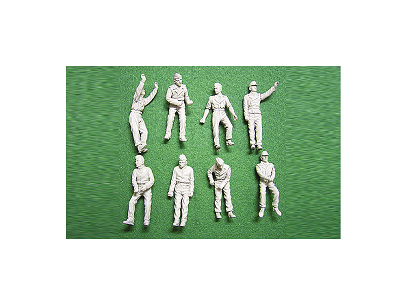 1/35 フルスケールプラスチックモデルキット 1/35 独列車砲ドーラ用 メタル砲兵8体セット
