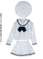 セーラー服セットII ホワイト×ネイビー