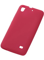 Ascend G620S対応 シルキータッチ・シリコンジャケット レッド（半透明）